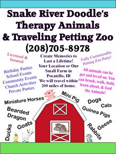 SRD Therapy Animals & Petting Zoo