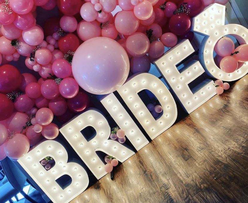 bride marquee letters