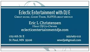 Eclectic Entertainment with DJ E